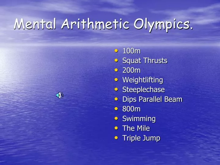 mental arithmetic olympics