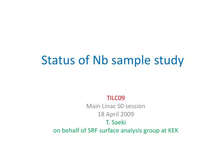 status of nb sample study