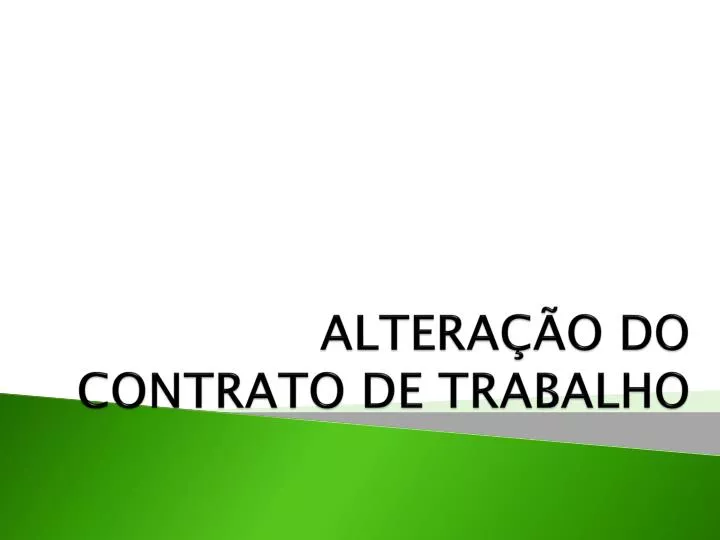 altera o do contrato de trabalho