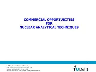 COMMERCIAL OPPORTUNITIES FOR NUCLEAR ANALYTICAL TECHNIQUES