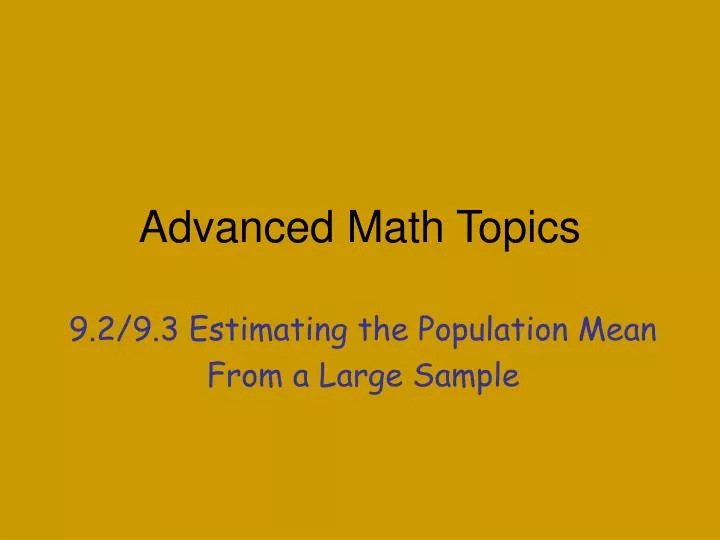 advanced math topics
