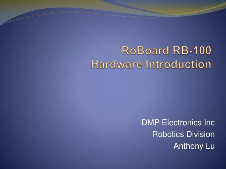 roboard rb 100 hardware introduction