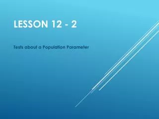 Lesson 12 - 2