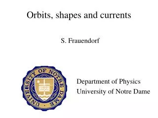 Orbits, shapes and currents