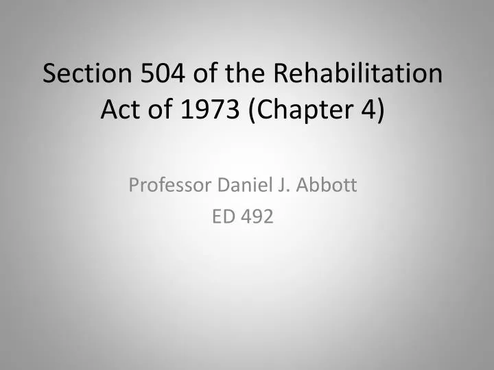 section 504 of the rehabilitation act of 1973 chapter 4