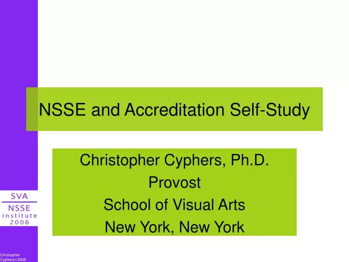 nsse and accreditation self study