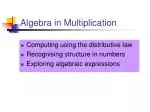 Algebraic Multiplication Strategies: Recognising Structure & Computing Results - slide 1