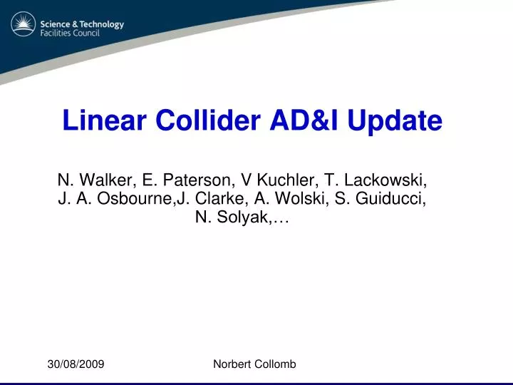 linear collider ad i update
