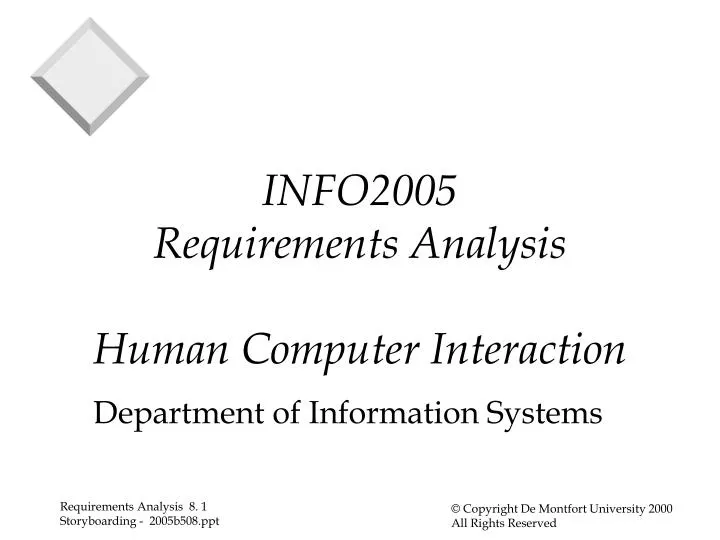 info2005 requirements analysis human computer interaction