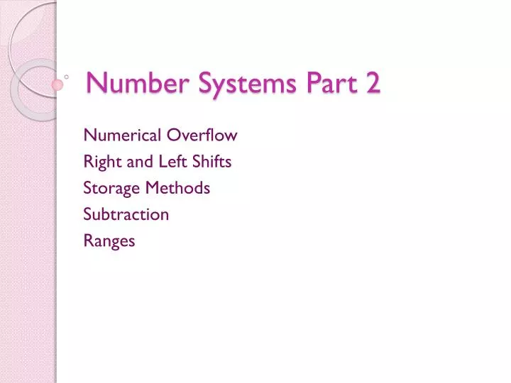 number systems part 2