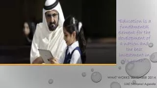 What WORKS September 2014 UAE N ational Agenda