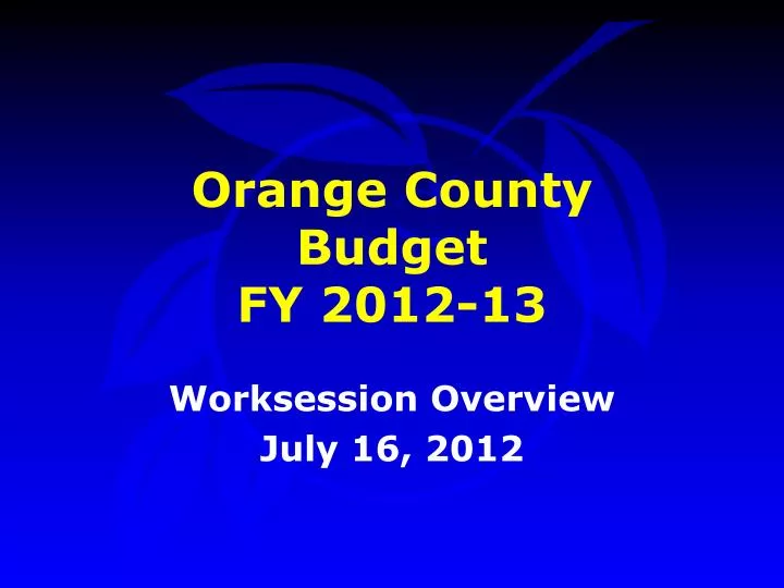orange county budget fy 2012 13