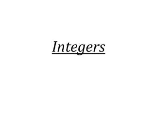 Integers