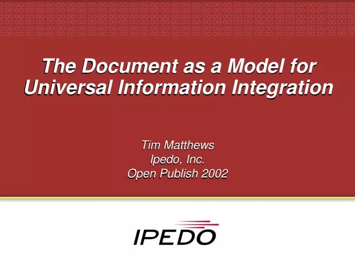the document as a model for universal information integration