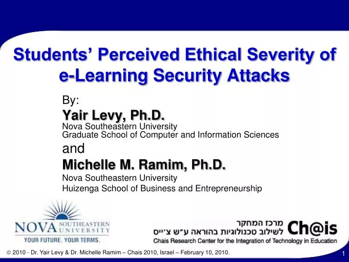 students perceived ethical severity of e learning security attacks