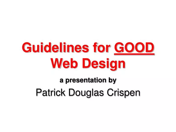 guidelines for good web design
