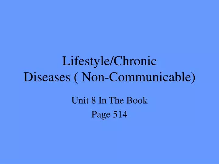 lifestyle chronic diseases non communicable