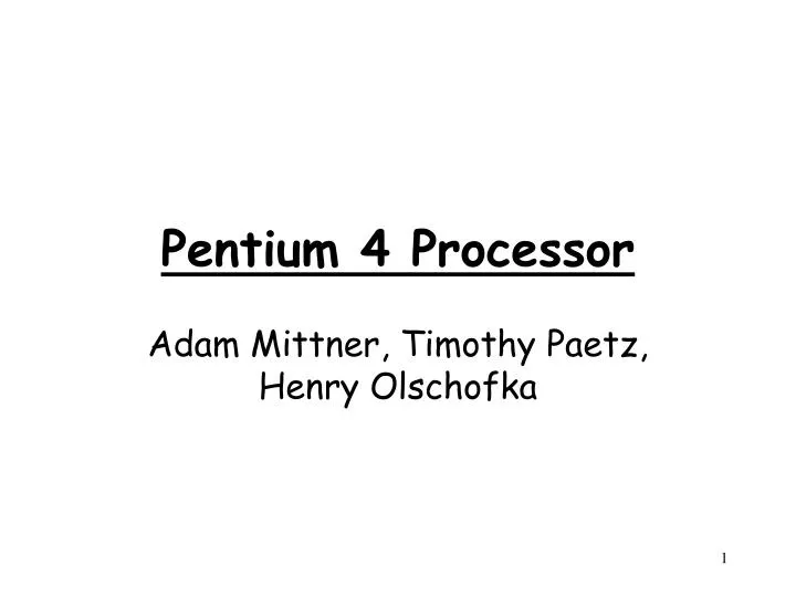 pentium 4 processor