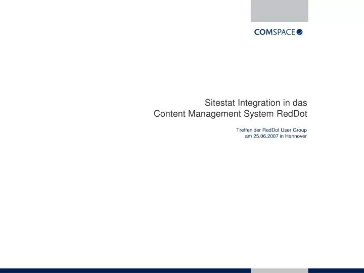 sitestat integration in das content management system reddot