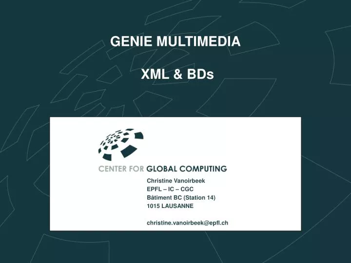 genie multimedia xml bds