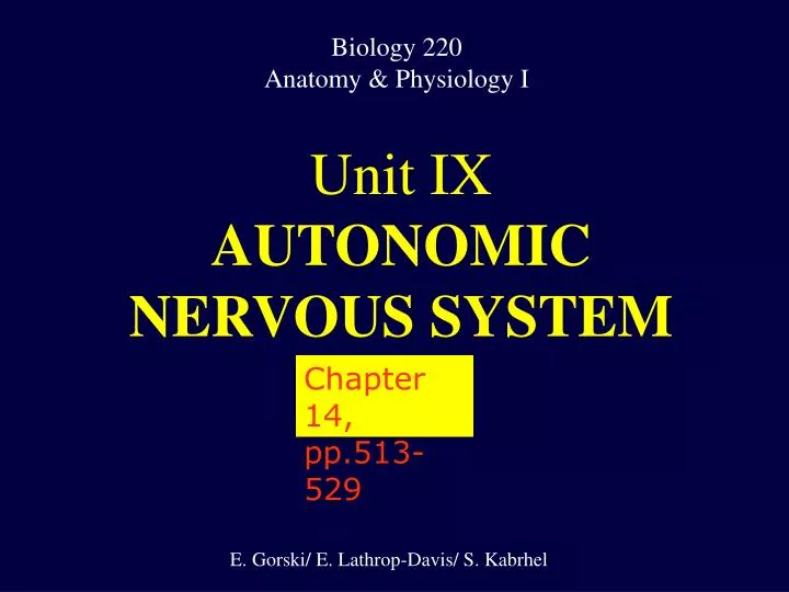 unit ix autonomic nervous system