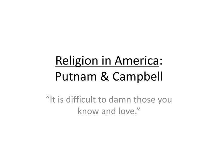 religion in america putnam campbell