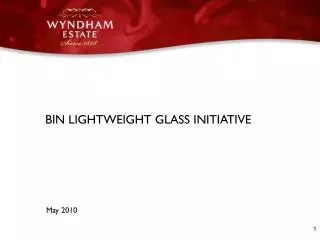 BIN LIGHTWEIGHT GLASS INITIATIVE
