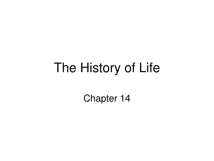 the history of life