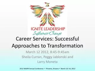Career Services: Successful Approaches to Transformation
