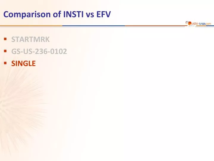 comparison of insti vs efv