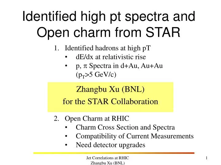 identified high pt spectra and open charm from star