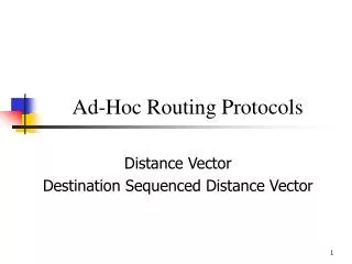 Ad-Hoc Routing Protocols