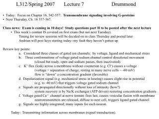 L312/Spring 2007	Lecture 7		Drummond