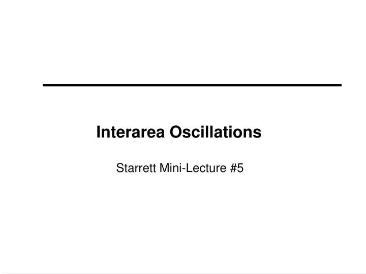 interarea oscillations