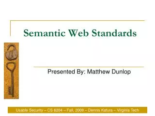 Semantic Web Standards