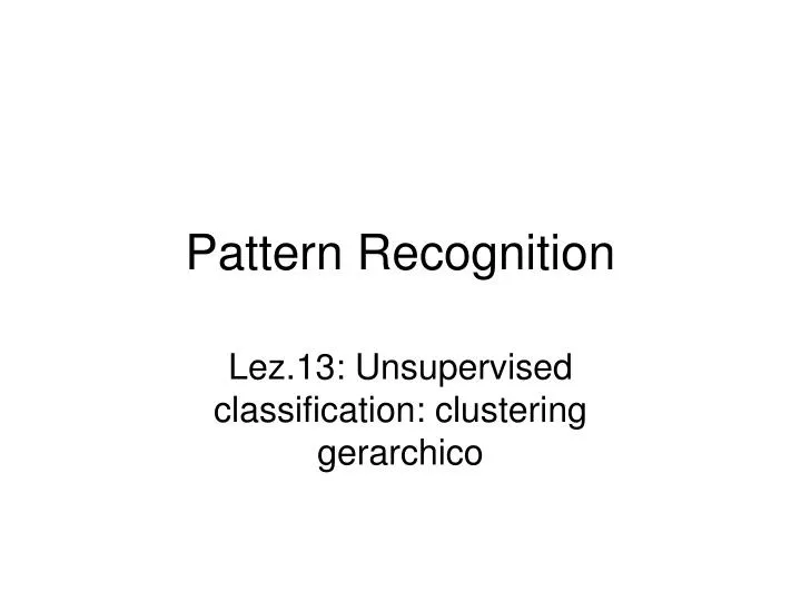 pattern recognition