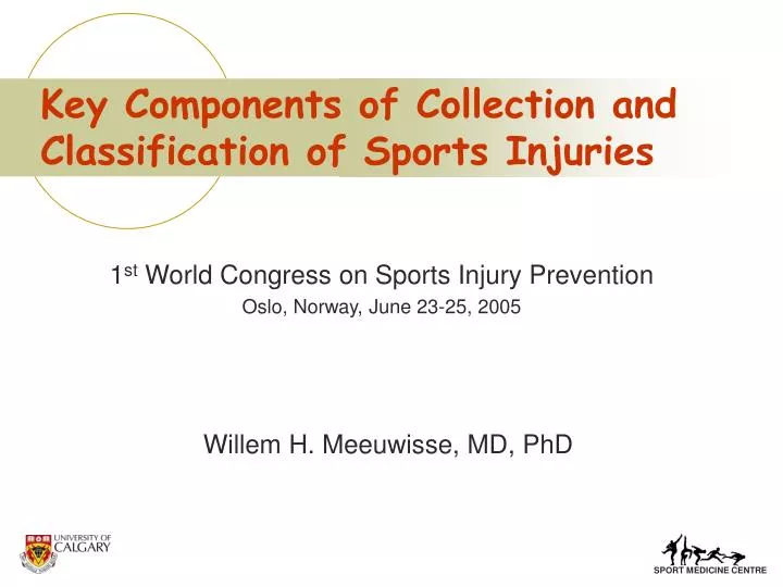 key components of collection and classification of sports injuries