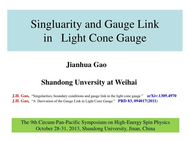 singluarity and gauge link in light cone gauge
