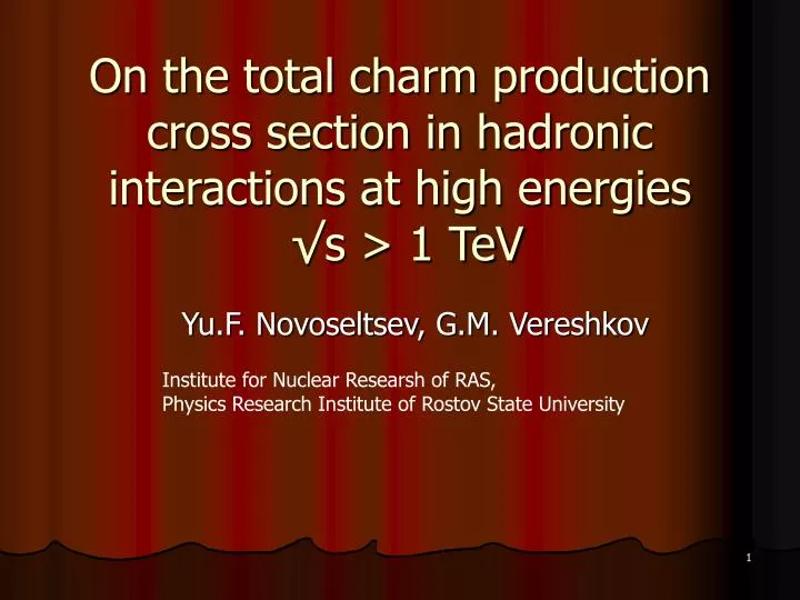 on the total charm production cross section in hadronic interactions at high energies s 1 tev