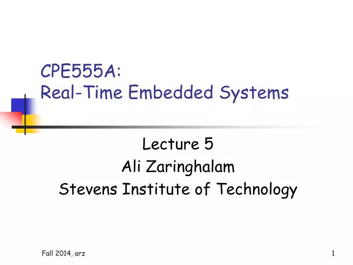 cpe555a real time embedded systems