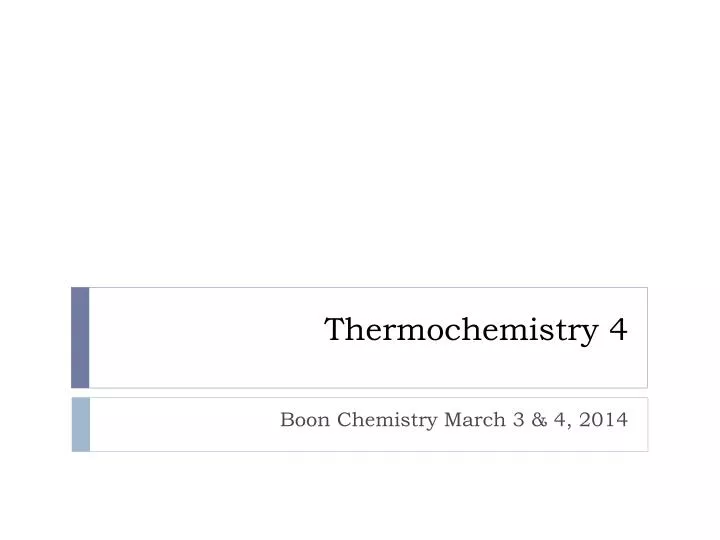 thermochemistry 4