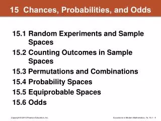 15 Chances, Probabilities, and Odds