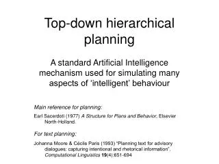 Top-down hierarchical planning