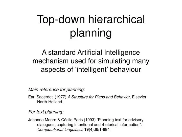 top down hierarchical planning