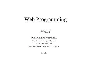 Web Programming Week 1