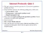 Comprehensive Quiz on Internet Protocols: True/False & Quantitative Problems - slide 1