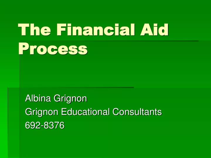 the financial aid process