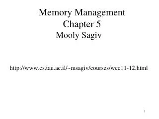 Memory Management Chapter 5