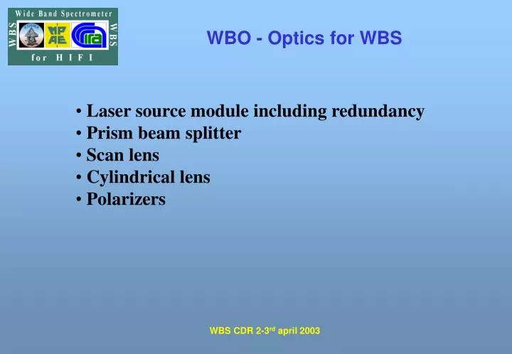 wbo optics for wbs
