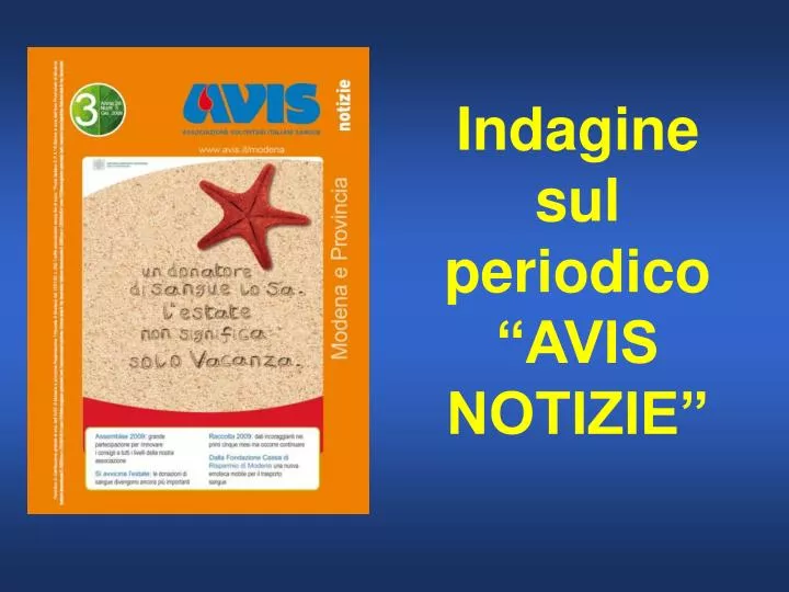 indagine sul periodico avis notizie